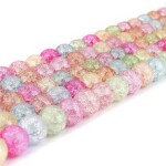 Syntetický praskaný křišťál - barevný - ∅ 8 mm - 1 ks