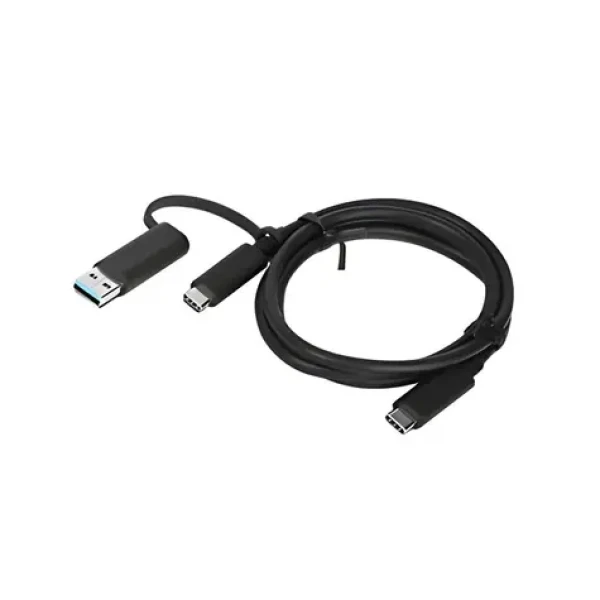 Lenovo Hybrid USB-C s USB-A kabel černá / Kabel / 1x USB-C(M) / 1x USB-A(M) / 1 m / 100 W (4X90U90618)