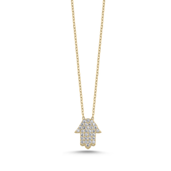 LUNICA Stříbrný náhrdelník HAMSA GOLD 0894