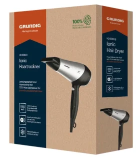 Grundig HD 6080 B černá/stříbrná / Fén na vlasy / 2200 W (GMS5030)