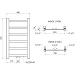 MEXEN - Bolt otopný žebřík/radiátor 700 x 400 mm, 165 W, antracit W126-0700-400-00-66