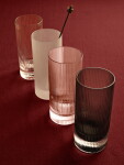 Ferm Living Vysoké sklenice Ripple Clear 480 ml – set 2 ks, čirá barva, sklo