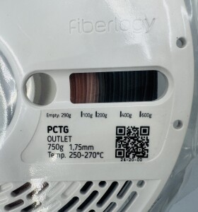 PCTG filament OUTLET 1,75 mm Fiberlogy 0,75 kg