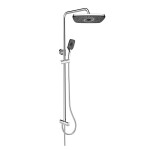 Mereo Sprchový set s tyčí, hadicí, ruční a talíř. hranatou sprchou, černá CB95001SB2