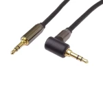 PremiumCord Jack 3,5mm - Jack 3,5mm zahnutý 90° / Propojovací audio kabel / stereo / stíněný / 1,5 m (kjqmm015-90)