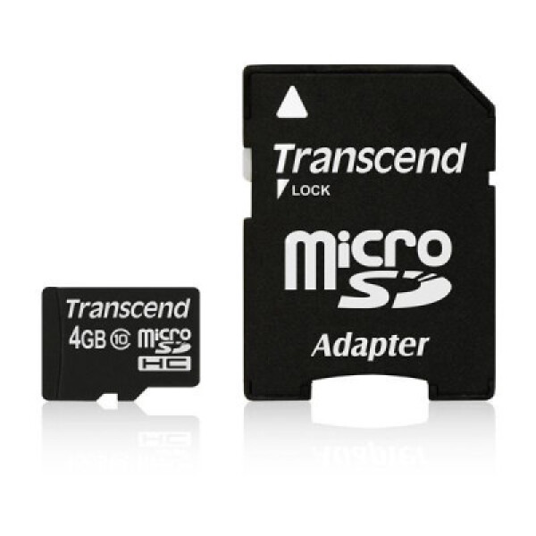 TRANSCEND MicroSDHC karta 4GB Class 10 + adaptér EDF_325070