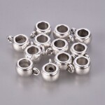 Korálek s širokým průvlekem - korálek s očkem - starostříbrný - 11,5 x 8 x 5,5 mm - 1 ks