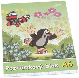 Poznámkový blok KRTEK A6, čtvereček, 50 listů