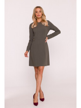 Dámské šaty S419 Khaki tmavě zelená - Stylove XL khaki-tm.Zelená