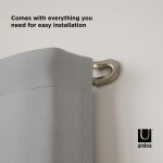 Stříbrná roztažitelná dvojitá garnýž 107-305 cm Umbra MIDNIGHT pro zatemňovací závěsy