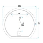 REA - Zrcadlo LED 70cm Fabio HOM-00909