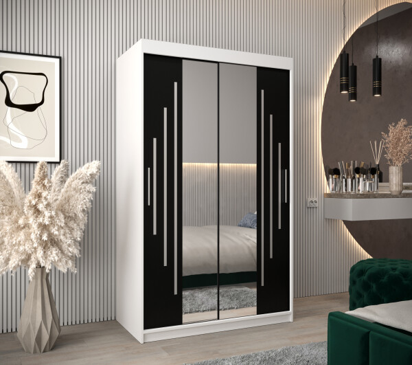 Šatní skříň Abi Y1 Barva korpusu: Bílá, Rozměry: 120 cm, Dveře: Černá