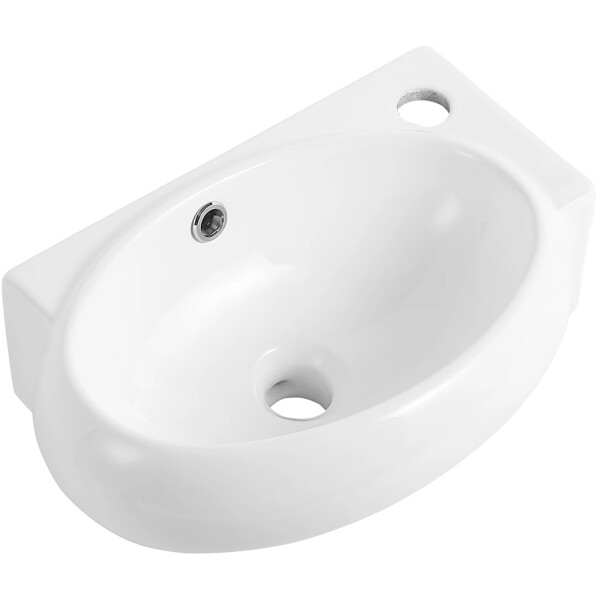 CERANO - Umývátko keramické - nástěnné - Avorio - pravá - bílá lesklá - 43x29 CER-680349