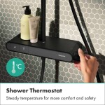 HANSGROHE - Activera S Sprchový set s termostatem, průměr 24 cm, 2 proudy, EcoSmart+, matná černá 28639670