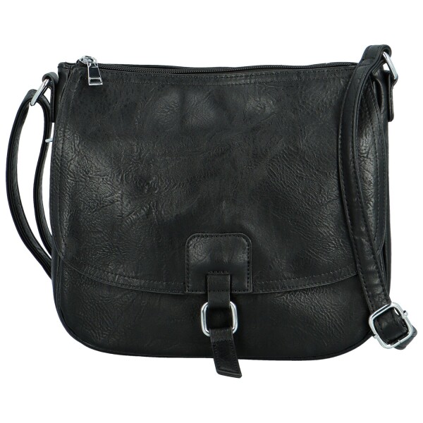 Trendy dámská koženková crossbody kabelka Samira, černá
