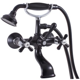 RAV Slezák - MORAVA RETRO - Vanový set s baterií, Černá matná/Chrom MK159.5/2CMATC MK159.5/2CMATC