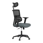 Kancelářská židle, potah šedá látka a černá síťovina MESH, houpací mech.