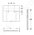 GEBERIT - Option Zrcadlo s LED osvětlením, 700x650 mm 819270000