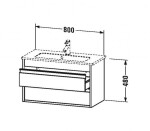 DURAVIT - Ketho Umyvadlová skříňka 48x80x39 cm, 2 zásuvky, lesklá bílá KT645302222