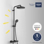 GROHE - Vitalio Start Sprchový set s termostatem, průměr 25 cm, 2 proudy, matná černá 266772431