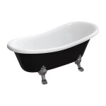 OMNIRES - ATENA COMFORT M+ volně stojící vana, 168 x 76 cm, bílý/černý lesk ATENA168BCP