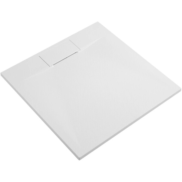 CERANO Sprchová vanička čtvercová Enzo - SMC/minerální kompozit - strukturovaná bílá matná - 80x80x3 cm
