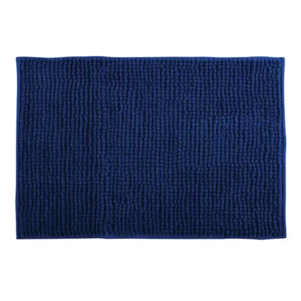 MSV CHENILLE tmavě modrá / Koupelnová předložka / mikrovlákno / protiskluzová / 50 x 80 cm