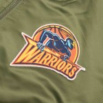 Mitchell & Ness Pánská bunda Golden State Warriors NBA Olive Heavyweight Satin Velikost: XL