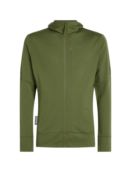 ICEBREAKER Mens Merino 260 Quantum IV LS Zip Hood, Sphagnum (vzorek) velikost: M