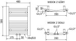 MEXEN/S - Ares radiátor + topná tyč 500 x 400 mm, 300 W, černá W102-0500-400-2300-70