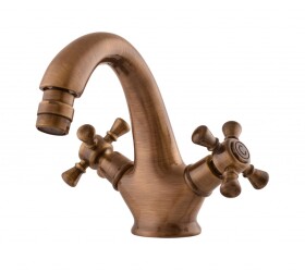 RAV Slezák - MORAVA RETRO - Bidetová baterie s výpustí, Stará mosaz (Bronz), 1/2" MK343.5SM