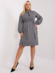 Šedočerné elegantní šaty velikosti houndstooth velikosti