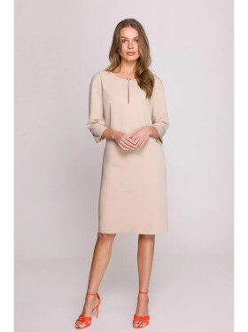 Dámské šaty S394 Béžová - Stylove béžová XXL