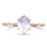 Emporial prsten 14k zlato Vermeil GU-DR8706R-ROSEGOLD-MOONSTONE-ZIRCON Velikost: 6 (EU: 51-53)