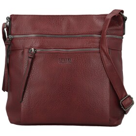 Stylová dámská koženková crossbody kabelka Orniva, vínová