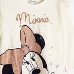 Tričko s dlouhým rukávem Minnie- krémové - 98 CREAMY