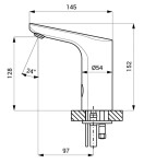SANELA - Elektronický umyvadlový ventil, bateriové napájení, metal grey matt SLU 62HXB