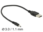Delock DC 3,0 x 1,1 mm 27 cm / Napájecí kabel / USB Typ-A / samec (83793)