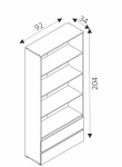 Knihovna Cosmo C3 Barva korpusu: Bílá, Rozměry: 92 cm