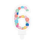 Svíčka dortová barevné lentilky číslo 6 - Albi