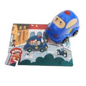 Dřevěné puzzle policejní auto