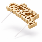 Dortové svíčky Happy Birthday bronzové