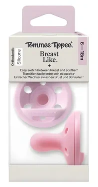 TOMMEE TIPPEE Dudlík Breast-like silikonový, Girl / 6-18 měsíců / 2 ks / bez BPA