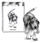 Skicovací spirálový notes A4 - Pes baset