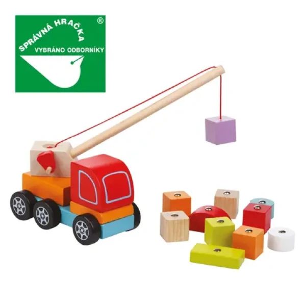 CUBIKA 13982 Autojeřáb s magnetem - dřevěná skládačka