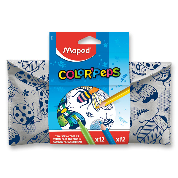 Maped Pouzdro k vymalování + 12 fixů Life + 12 pastelek