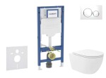 GEBERIT - Duofix Set předstěnové instalace, klozetu Oudee Vortex a sedátka softclose, tlačítko Sigma20, bílá/chrom SANI11CA3185B