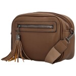 Stylová dámská koženková crossbody kabelka Venantie, taupe