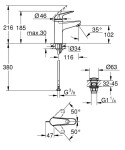 GROHE - Swift Umyvadlová baterie, s výpustí Push-Open, dětská pojistka, chrom 24327001