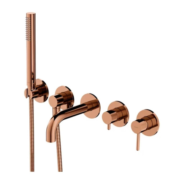 OMNIRES - Y vanová baterie s 5 otvory pro podomítkovou instalaci, měděná Y1237-1SCP
